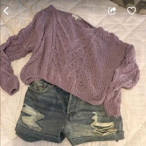 Crop Knitted off shoulder sweater